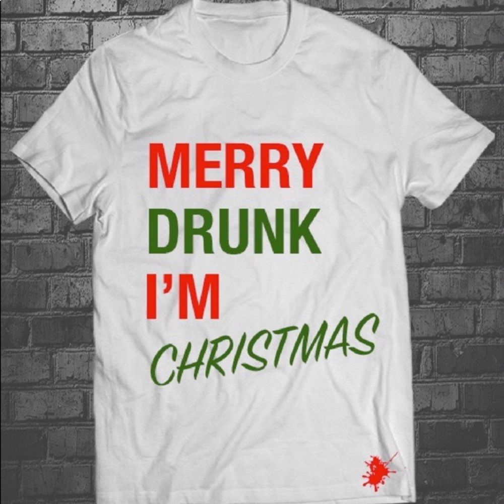 White Christmas Short Sleeve Graphic TShirt Funny